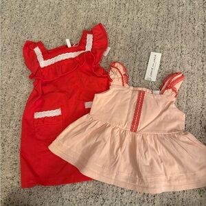 Janie and Jack bundle of 2 NWT items red dress and pink top size 18-24 months